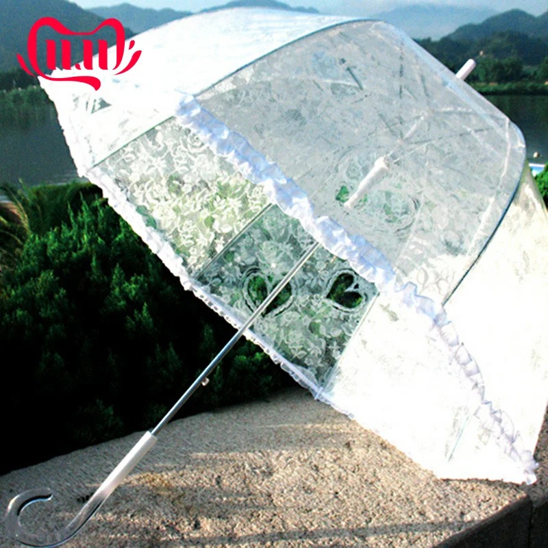 Полуавтоматические арочные Кружевные Прозрачные Зонтики Apollo для зонта с длинной