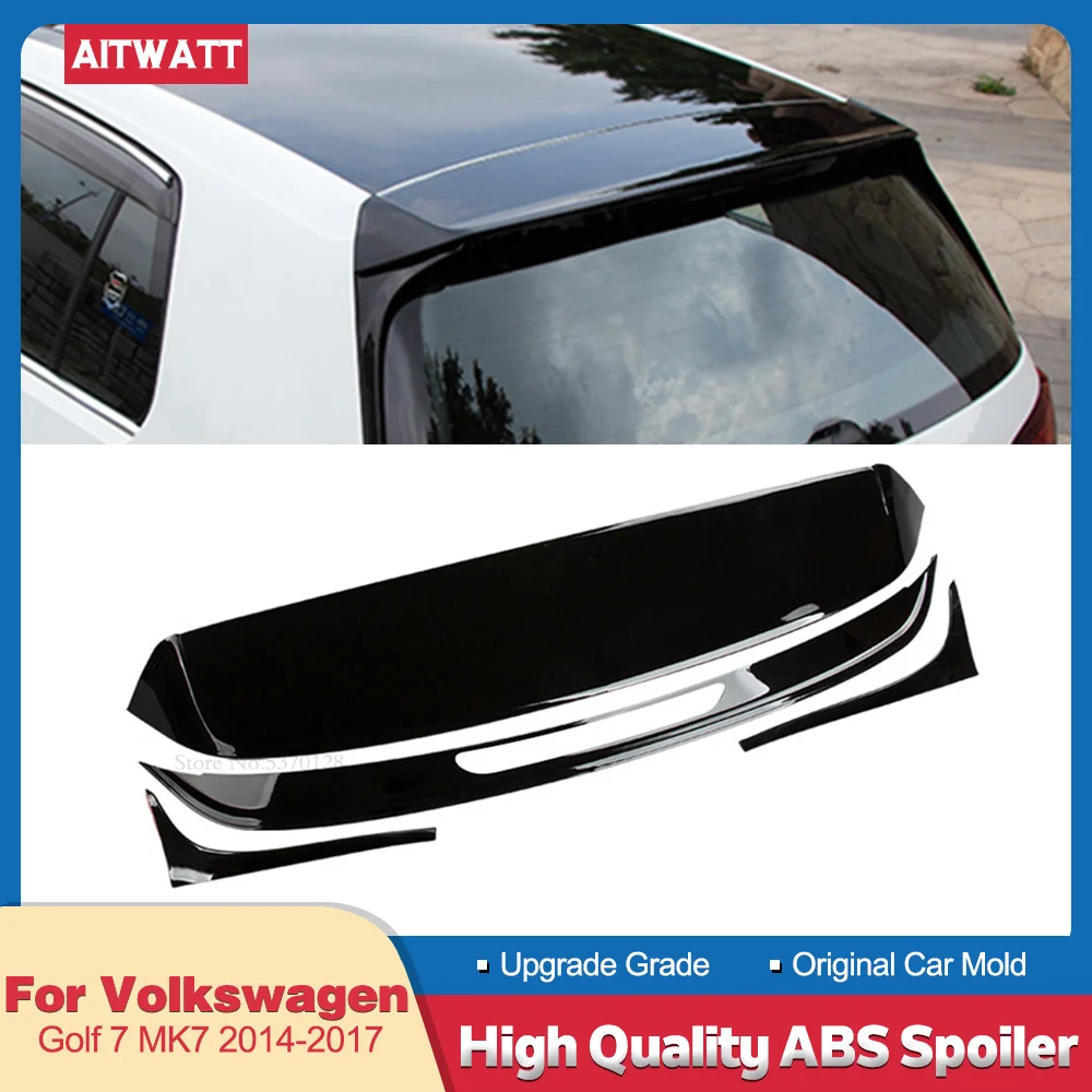 

Для Volkswagen Golf 7 MK7 спойлер 2014 2015 2016 2017 снаружи ABS Материал заднего крыла черно-белый цвет спойлер автомобиля для укладки волос