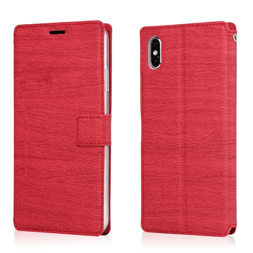 Кожаный чехол Xs с рисунком дерева для iPhone 8, 7, 6, 6S Plus, X, Xr Max, чехол, сплошной цвет, флип-книжка, роскошный бизнес(без логотипа), чехол для телефона - Цвет: red