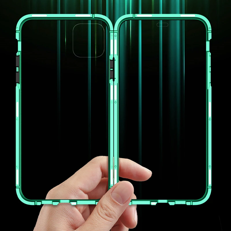 1 шт. Магнитный чехол для телефона с металлической рамкой iPhone 11 Pro Max XR X XS 6 6S 7 8 Plus