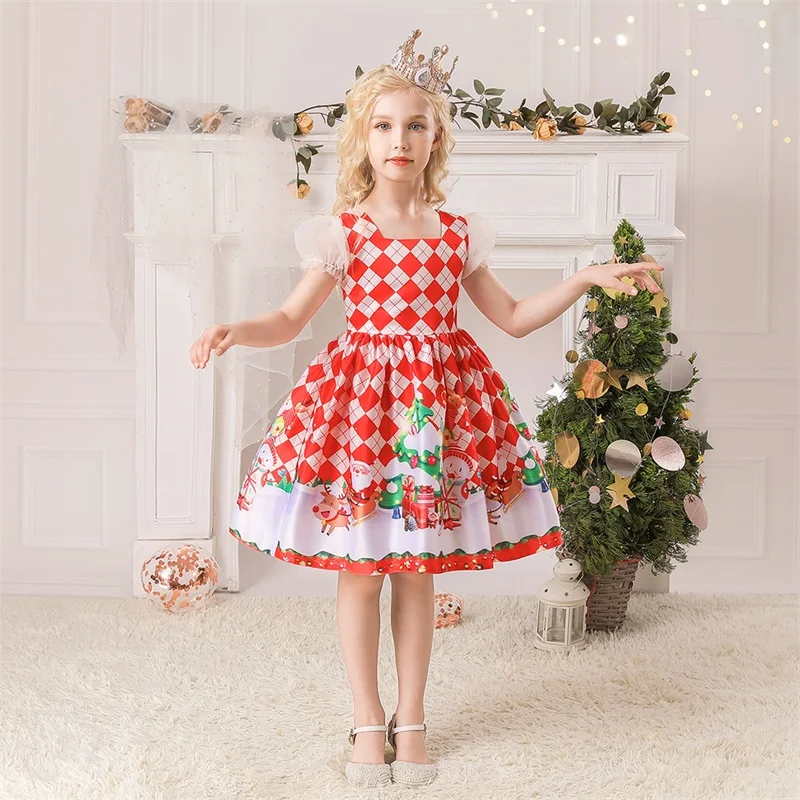 

Fancy Carnival Vestidos Baby Girls Clothes Christmas Dress Santa Claus Cosplay Costume Children Birthday Party Princess Winter