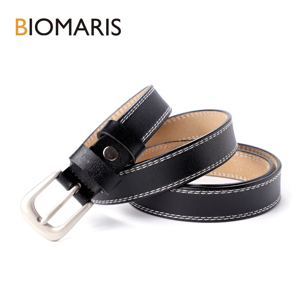 Женский винтажный ремень BIOMARIS Повседневный из воловьей кожи с квадратной