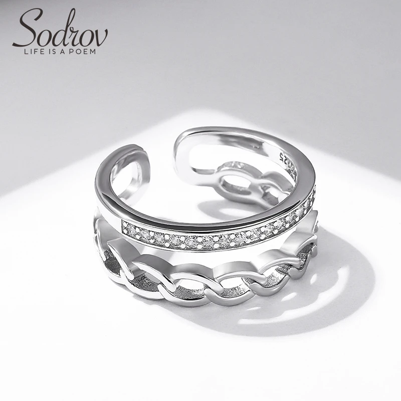 Sodrov 925 Sterling Silver Open Party Ring Jewelry for women HR048 Personalized