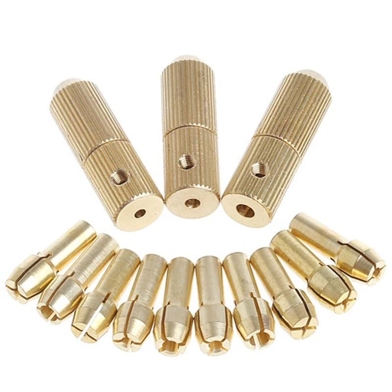 

3+10Pcs 0.5-3.2mm Mini Twist Hand Drill Kit Chuck Electric Drill Bit Collet