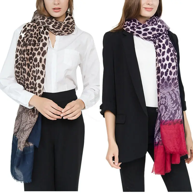 

2019 Women Scarves & Wraps arrival Leopard Lace Pattern High-end Banquet Wild Cotton Linen Scarf