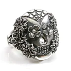 Мужское кольцо в стиле ретро, с цветами, черепом, любовным носом