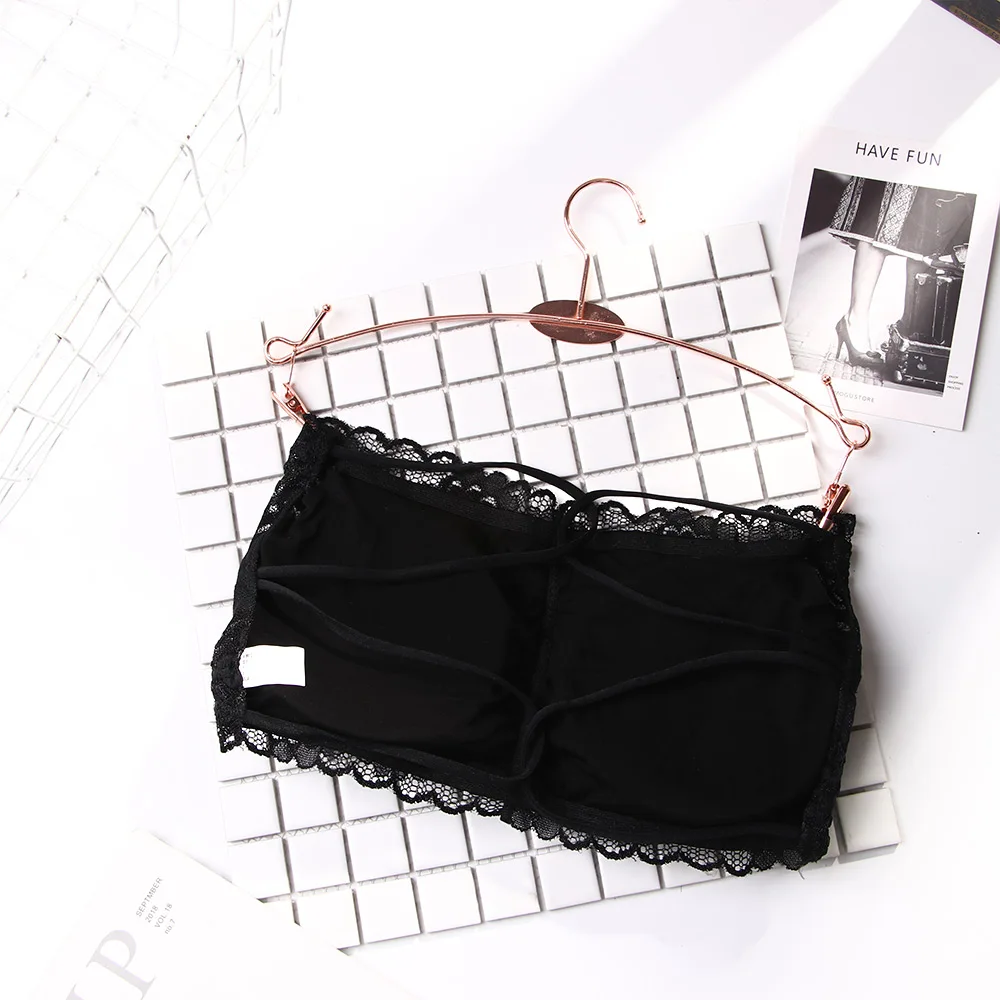 Для женщин Кружева съемный бюстгальтер-Топик с мягкими чашечками топы пуш-ап