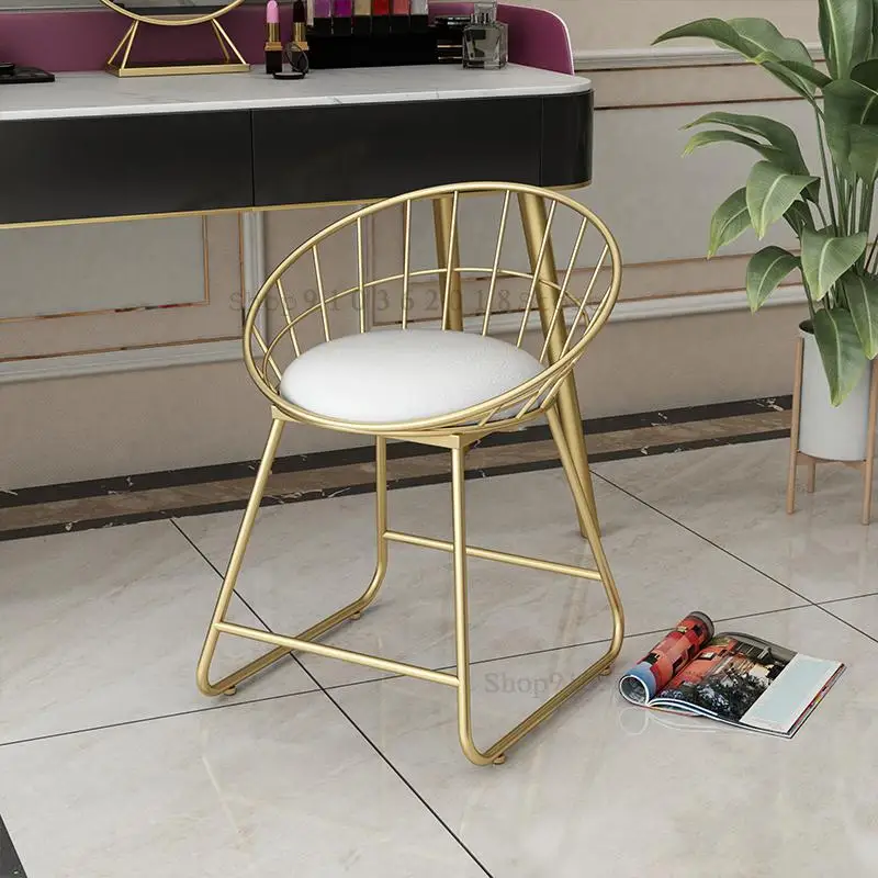 Modern Minimalist Bedroom Ins Nordic Girl Stool Net Red Makeup Dressing Backrest Nail Chair Desk |