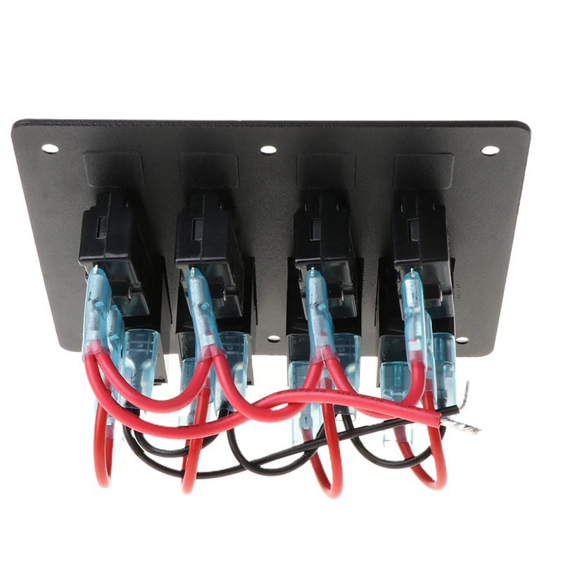 Новый черный 4 Gang 12 24V красный светодиодный водонепроницаемый клавишный
