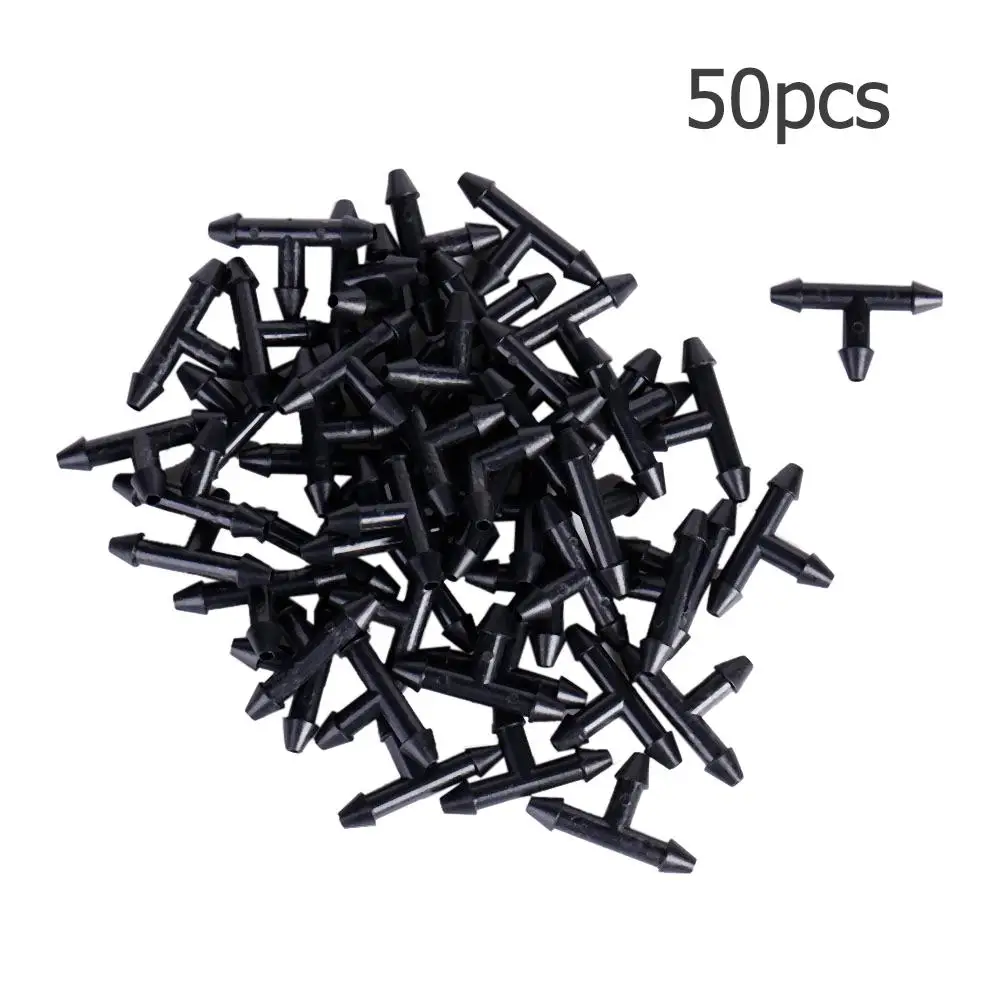 

50pcs 3/5mm Garden Hose Equal Tee Micro Drip Irrigation Pipe Connector For Garden Tools