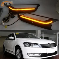 okeen 2pcs drl led for volkswagen vw passat 2013 2014 2015 passat b7 daytime running lights fog head lamp cover daylight