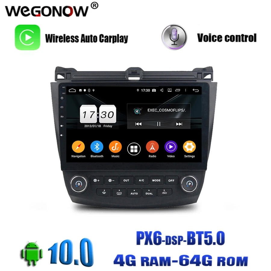 IPS DSP Android 10 0 для Honda ACCORD 7 2003 2006 2007 TDA7851 8 core 4G Оперативная память 64G Автомобильный DVD