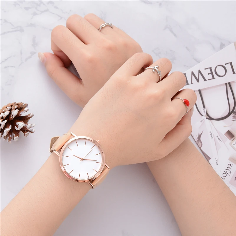 Reloj mujer модные милые розовые женские часы простые женские кварцевые наручные часы из розового золота кожаные женские часы relogio feminino