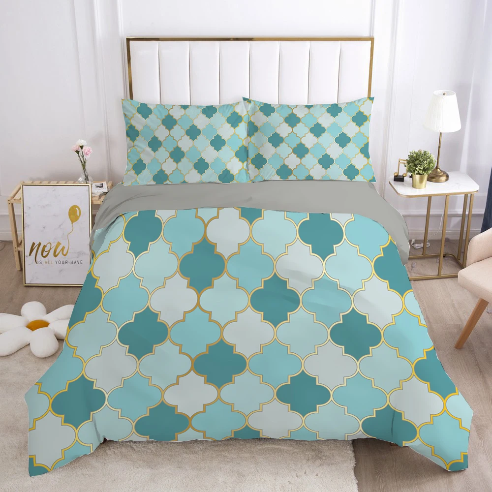 

Роскошный комплект постельного белья ZEIMON с геометрическим цветочным узором 3D, двуспальный Королевский размер, одеяло/пододеяльник, наволочка, домашний текстиль
