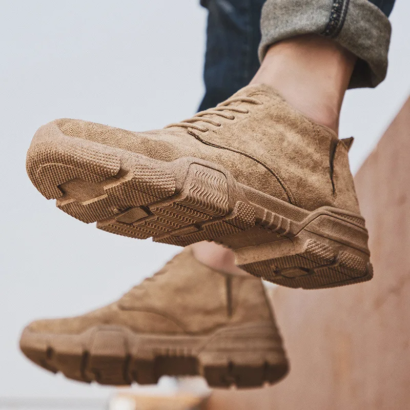 

Mazefeng Men Casual Boots 2020 Spring Autumn Comfy Lace-up Leather Men's Boots Men Fashion Sneakers Shoes Man Lace-up Men Boots
