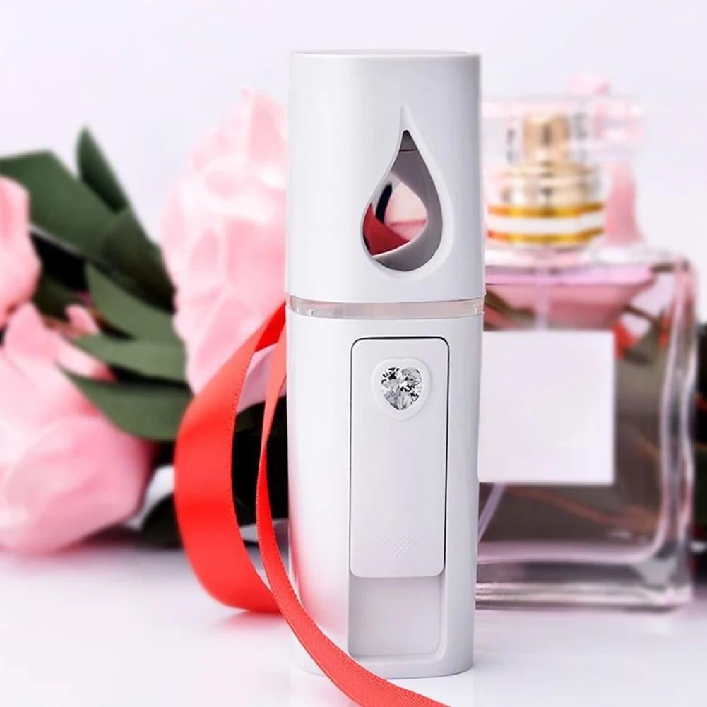 

20ml Mini Nano Facial Mister with Top Mirror Portable USB Rechargeable Handy Cool Mist Sprayer Steamer Face Humidifier Atomizer