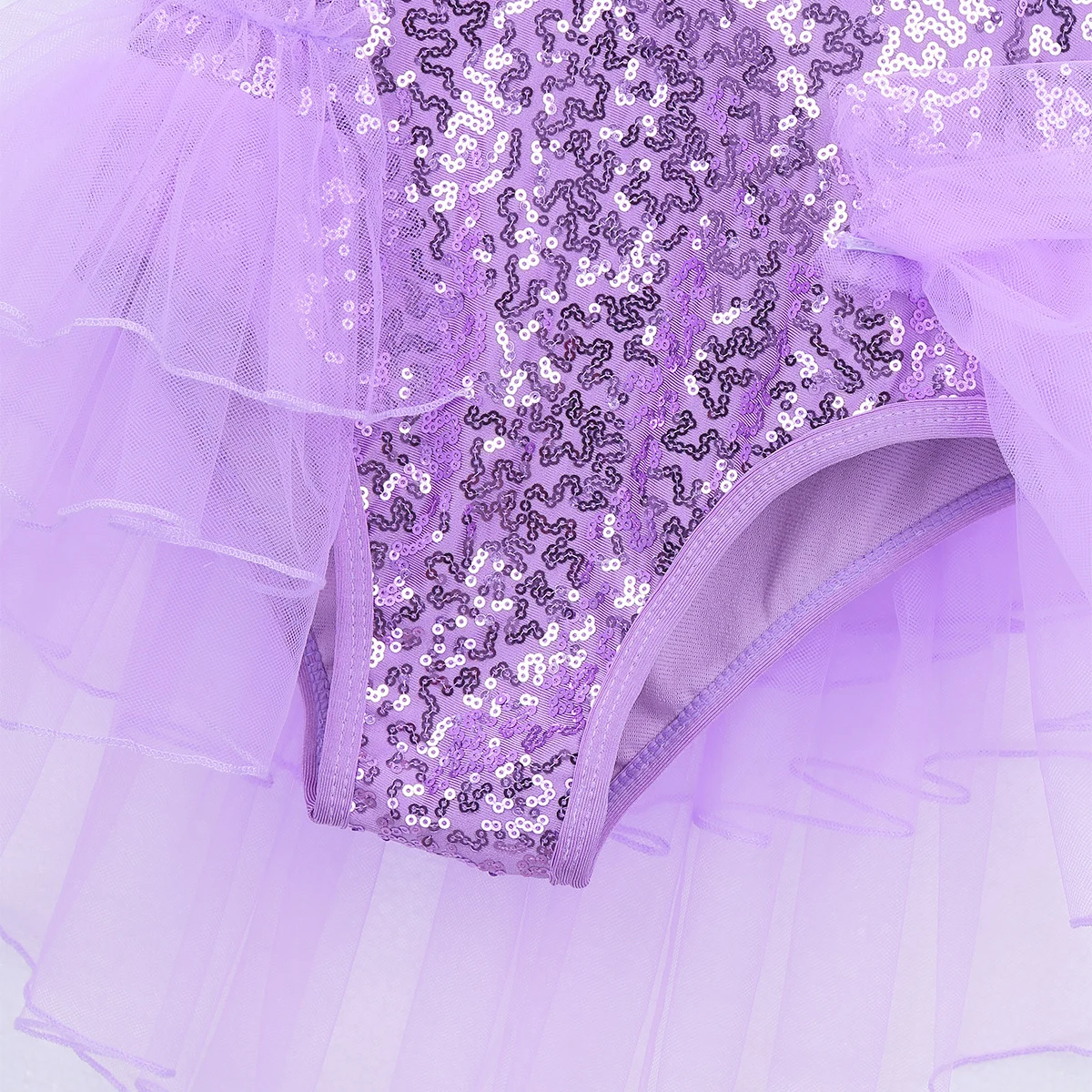 Детское балетное платье из тюля с блестками для девочек фигурного катания на