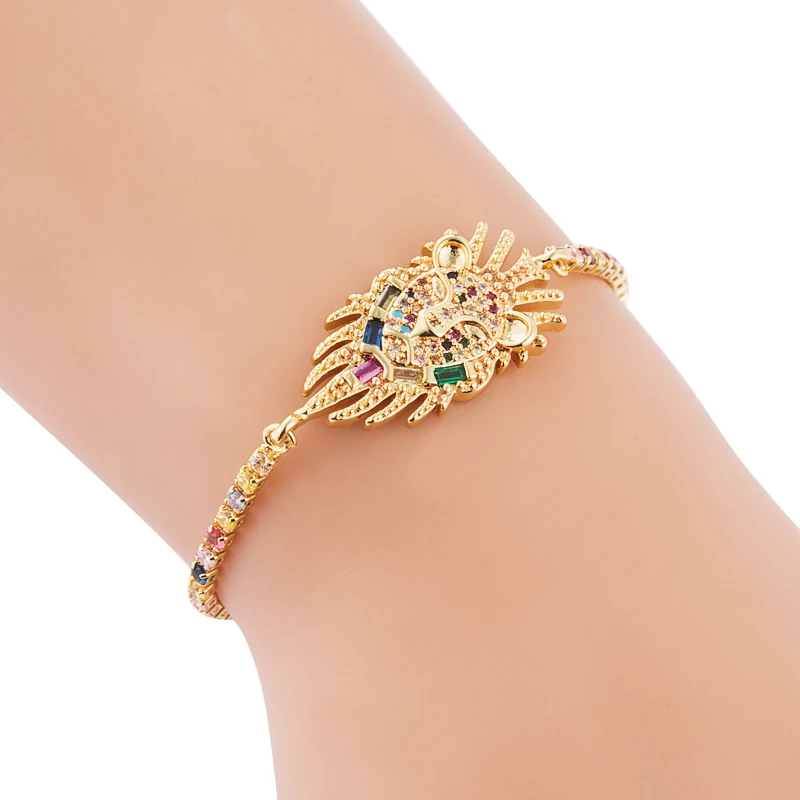 2020 новый дизайн модный браслет золотого цвета и для женщин простой голова льва