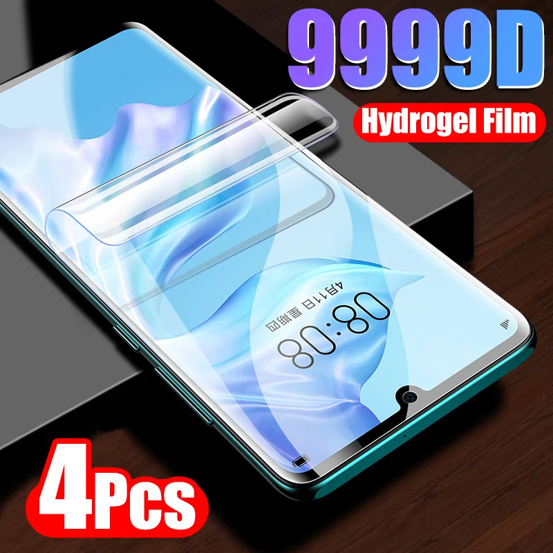 Гидрогелевая пленка 4 шт. протектор экрана для Huawei P20 P30 lite P40 Pro полное покрытие Mate