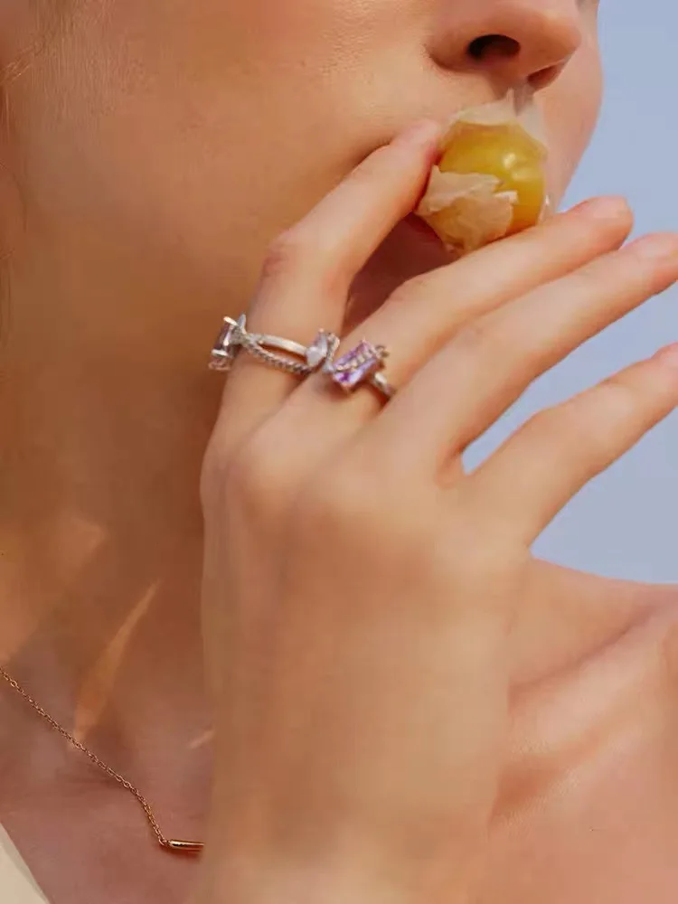 

Grape Juice Ice Ring Fashion Chain Ring