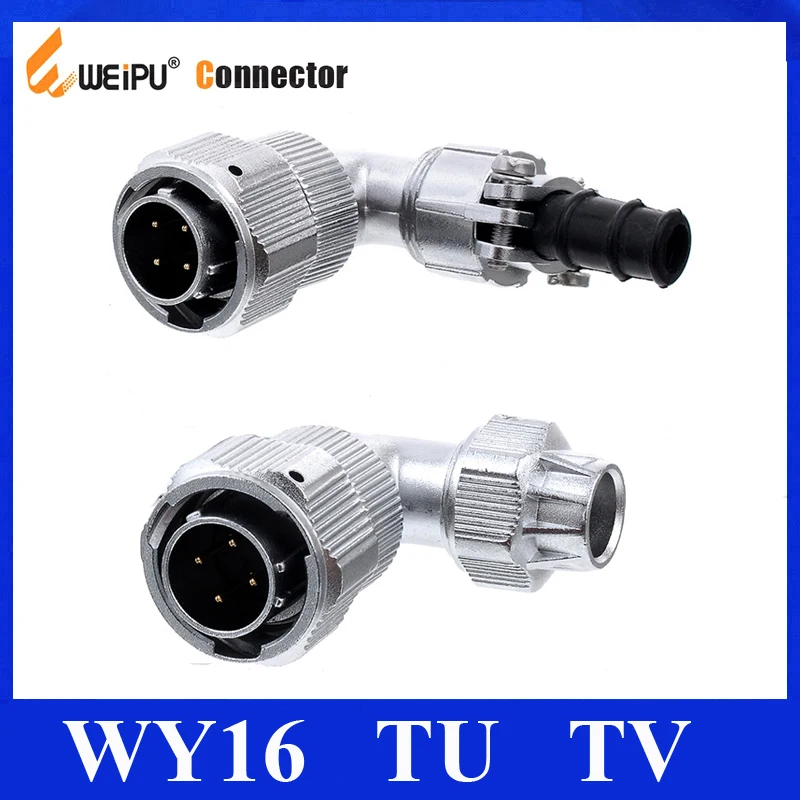 Original Weipu Connector WY16 TU Male Plug 2 3 4 5 7 9 10 Pin Angled Clamping Cable | Connectors