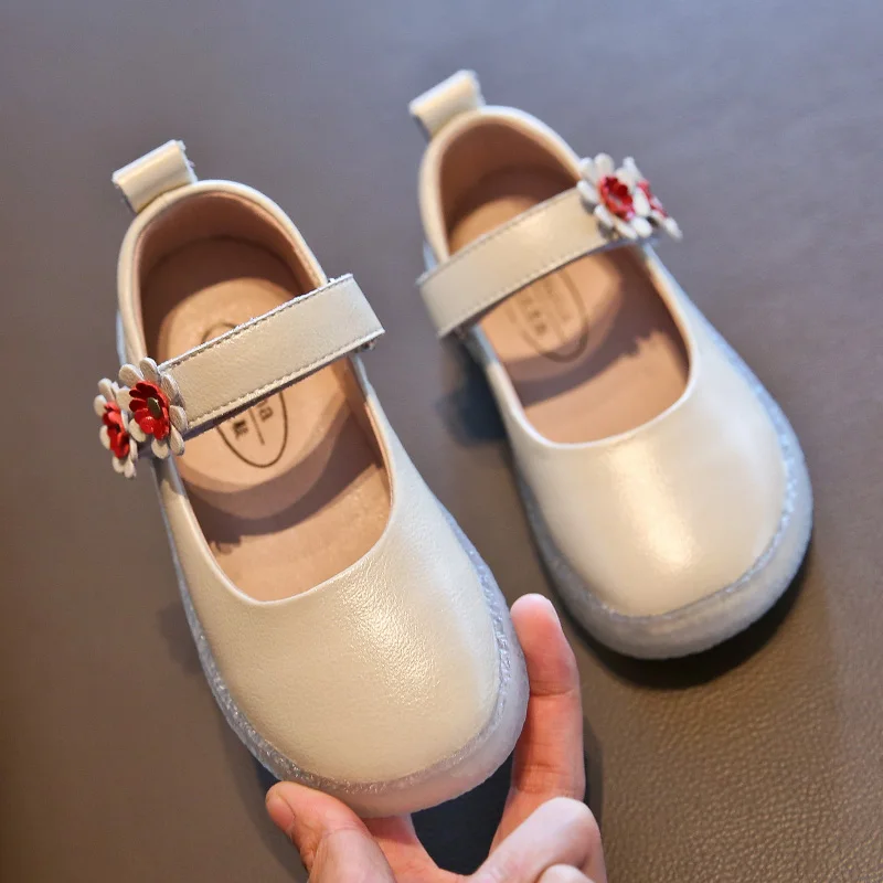 Kids Shoes Spring And Autumn Girls' Shoes Princess Shoes Small Leather Shoes Little Girls' Soft Soled Shoes Leather Single Shoes