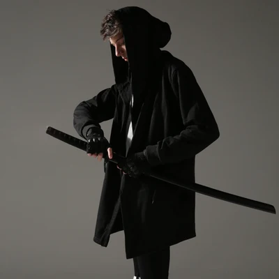 Осенне зимняя темная большая Мужская ветровка молодежное пальто средней длины