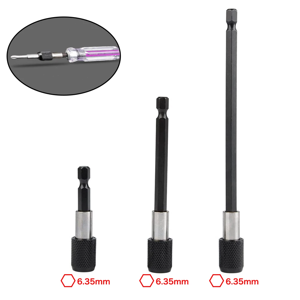 

60mm 100mm 150mm 1/4 in Hex Shank Quick Release Electric Drill Magnetic Screwdriver Bit Holder Extension Bar Hand Tool