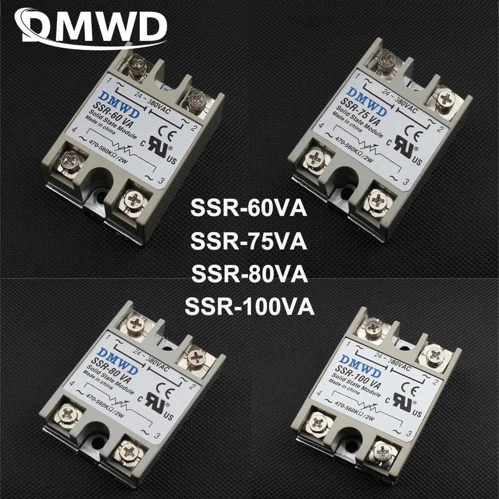1 шт. твердотельные реле SSR 60VA 75VA 80VA 100VA 60A 75A 80A 100A 500 к Ом до 24 380 В переменного тока