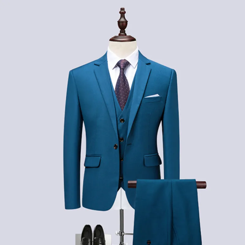 

(Jackets+Vest+Pants) 2021 New style Men's High Quality slim fit Business Blazers/Male three-piece suit/Man groom dress