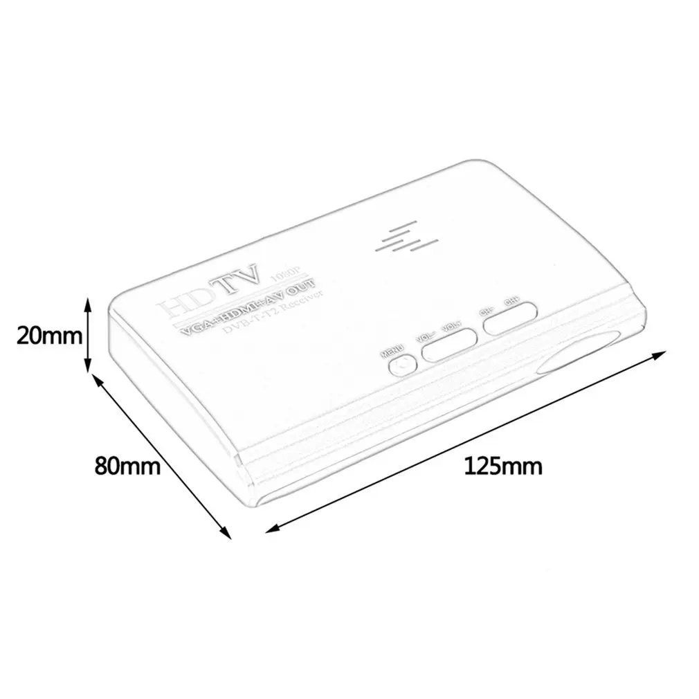 Digital HDMI 1080P DVB-T2 TV Box VGA AV CVBS Tuner Receiver with Remote Control HD |