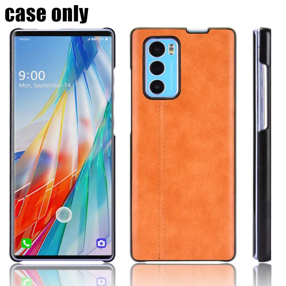 

For LG Wing 5G Retro Luxury PU Leather Hard PC Protective Case Ultra Back Skin Cover Phone Slim Shockproof S5Q9