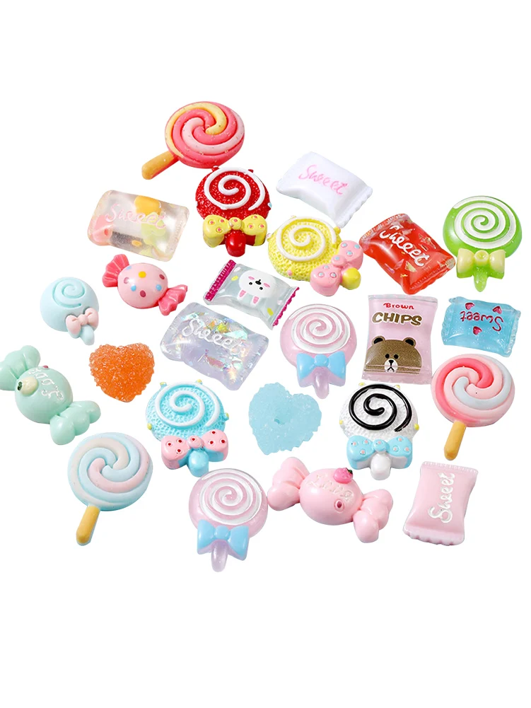 

3D Resin Charms Mixed Candy Sweet Assorted Nail Art Ornaments DIY Manicure Accessories for Home Salon Nail stickers