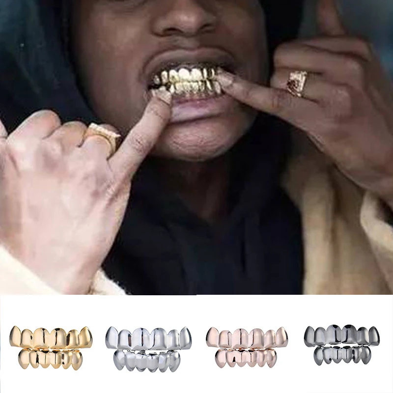 

Hip Hop Braces Plated Teeth Cover Set With Silicone Vampire Teeth Case Punk Fashion Cool Teeth Caps Best Gift Fashion Jewelry