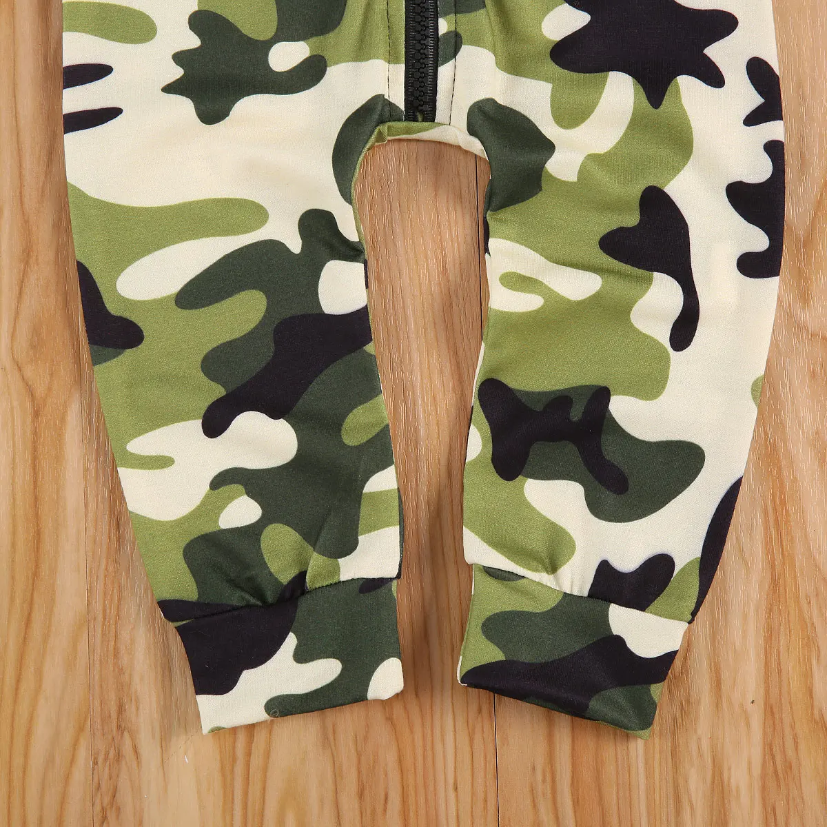 

Baby Boy\u2019s Long Sleeve Romper Autumn Personality Camouflage Hooded Zipper One Piece Hoodie Romper 0-18M