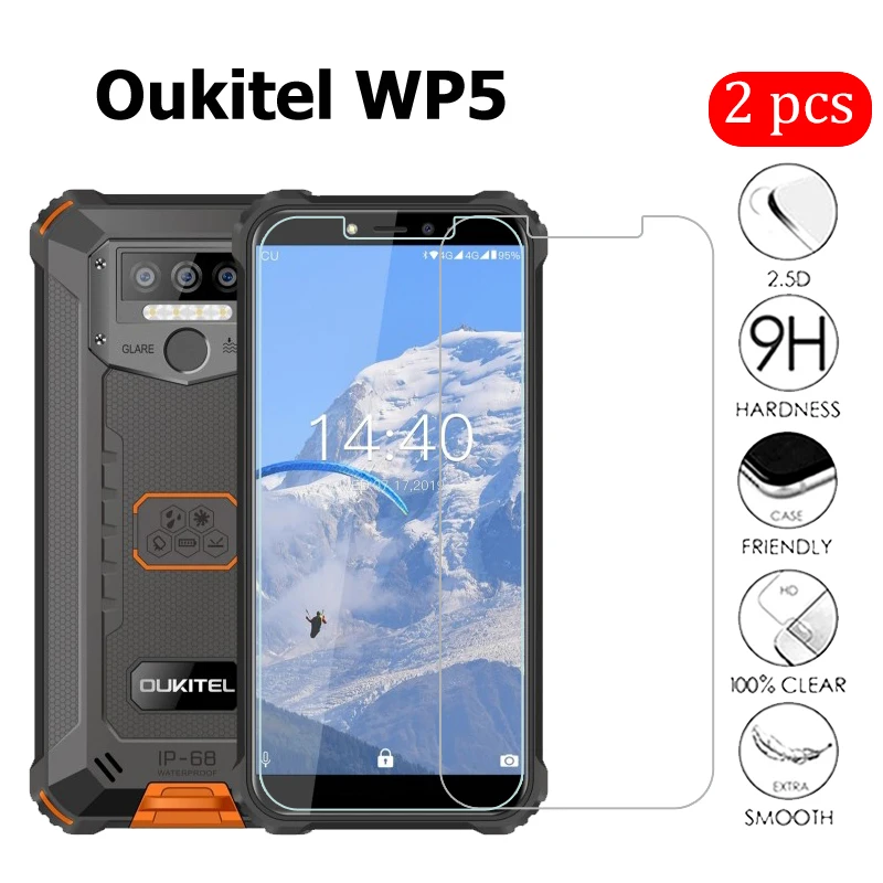 

Explosion Proof Tempered Glass For Oukitel WP5 Phone 5.45" Screen Protector Scratch Smartphone LCD Film Cover