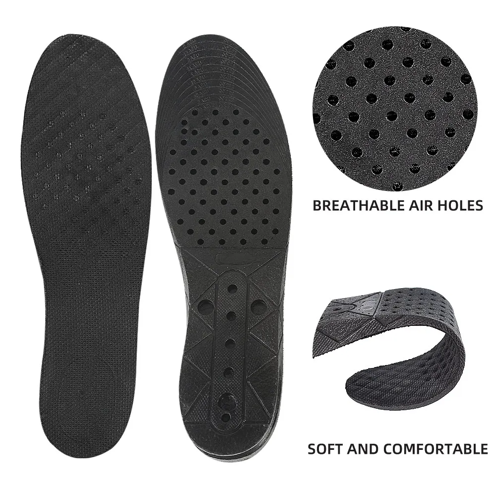 Adjustable PVC Height Increase Insoles 4-Layer Air Cushion Taller Shoes Insoles Heel lift Insert for Men and Women
