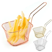 iron french deep fryers basket net mesh fries chip kitchen tool stainless steel fryer home mini french fries baskets strainer