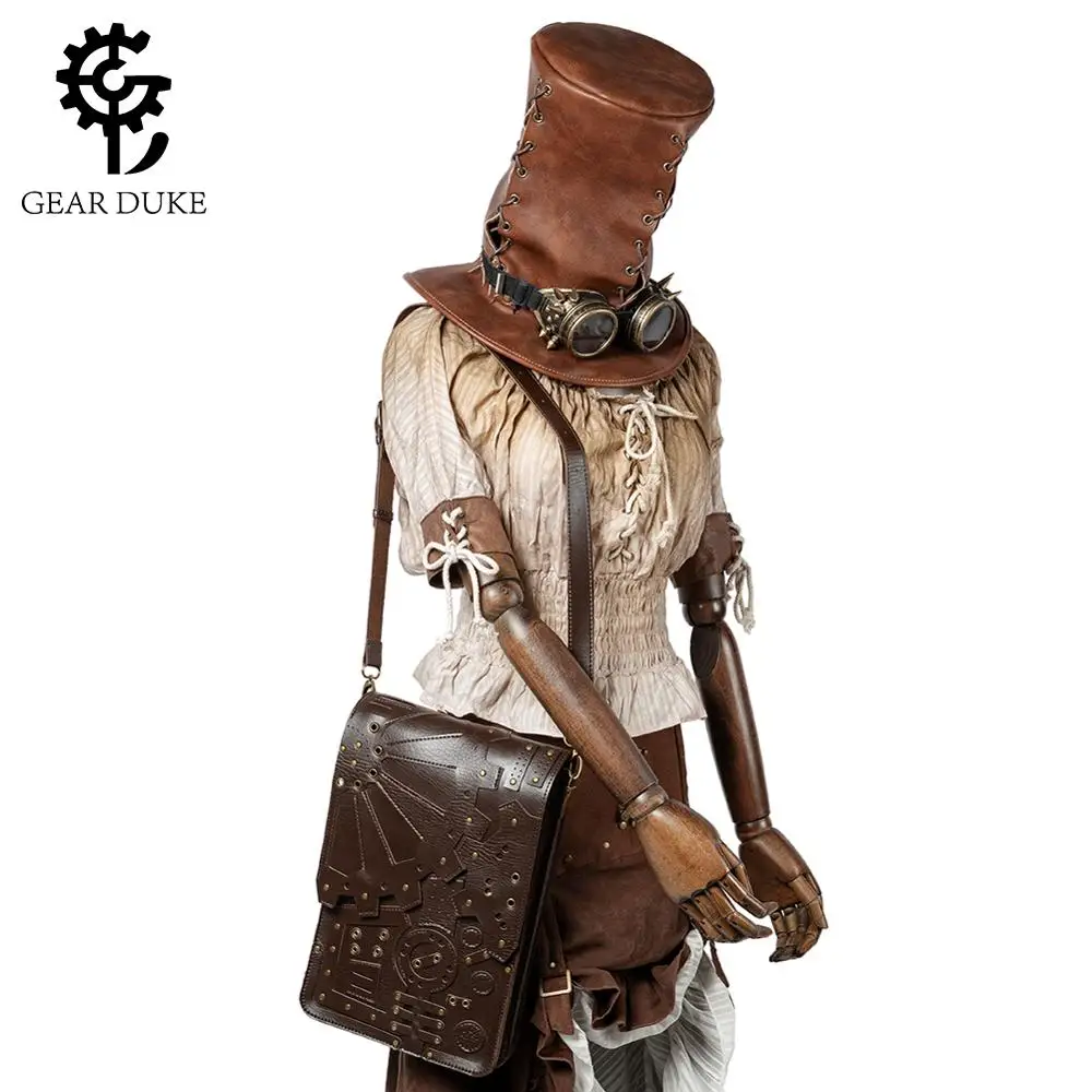 

Vintage Shoulder Bag Women Backpack Steampunk Backpacks for School Teenagers Girls Rivet Casual Daypack Men's Travel Rucksack