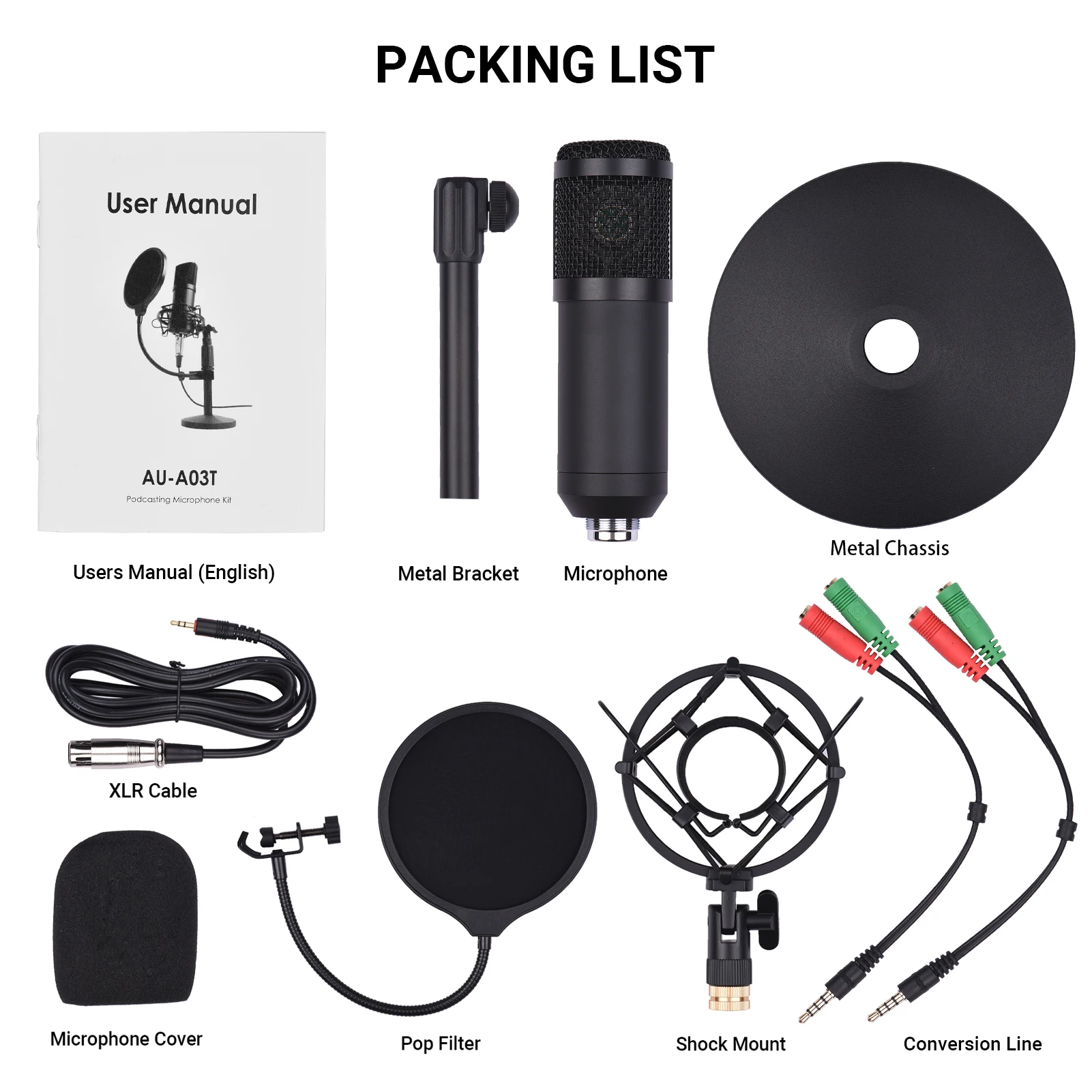 

Professional Desktop Condenser Microphone with Round Head High Sampling Rate Monitoring Function Plug-And-Play Capacitor Mic