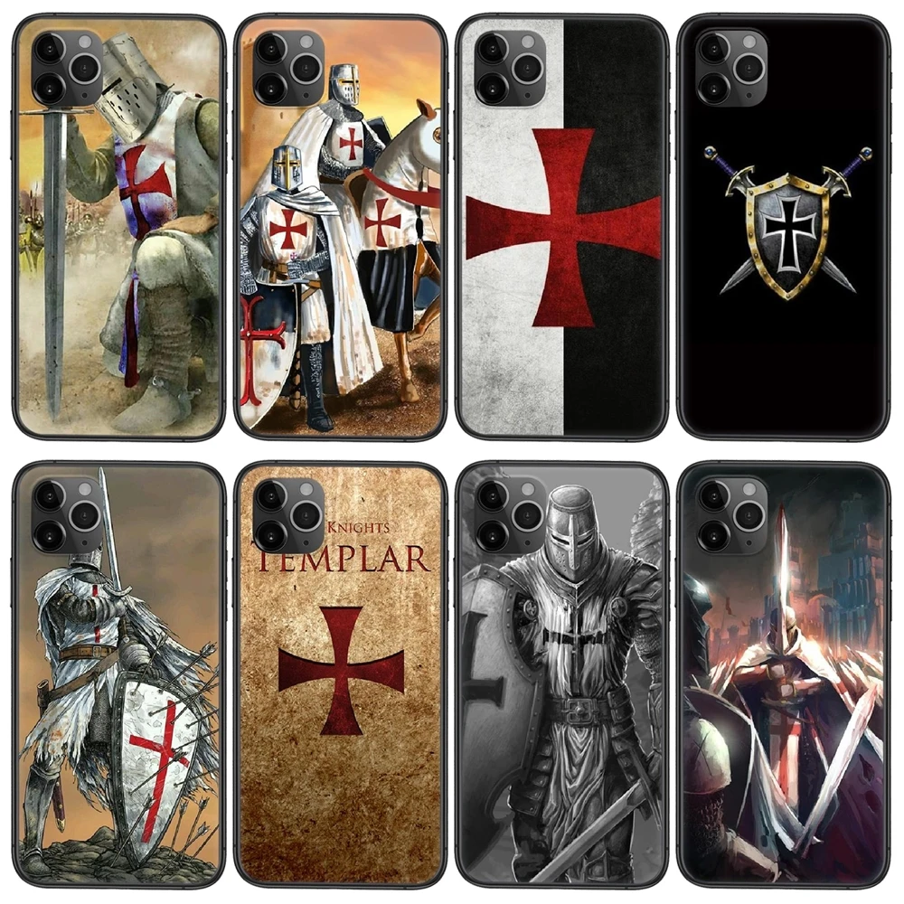Розничный чехол для Samsung Galaxy S30 S21 S20 Fe S10 S10E S9 S8 S7 S6 Edge Lite Plus Ultra Templar Knight Cross Black Etui Pretty Cell on.