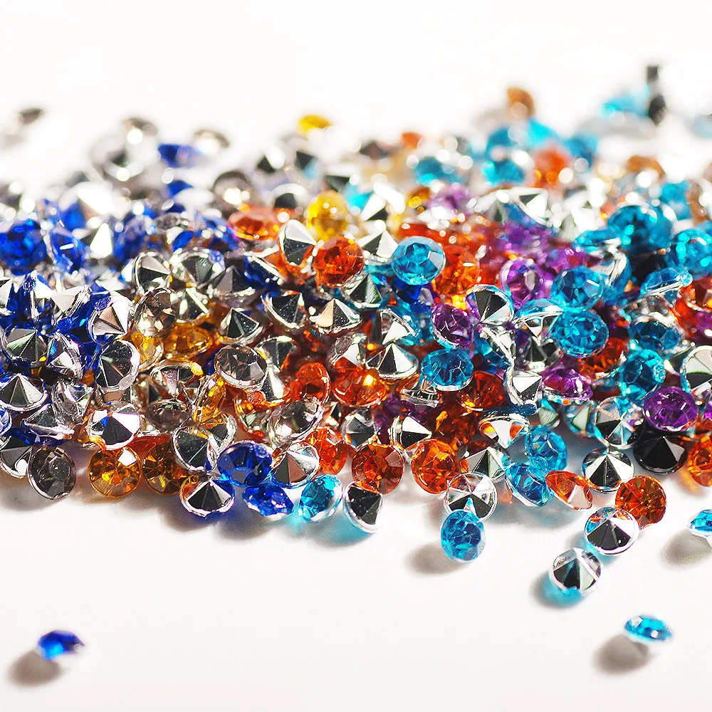 Аксессуары для ногтей 1 5 мм красочный микро Циркон с острым дном Смола Сияющие