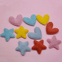 30pcslot felt star and heart padded appliques for diy hair clip accessories and headwear decor patches