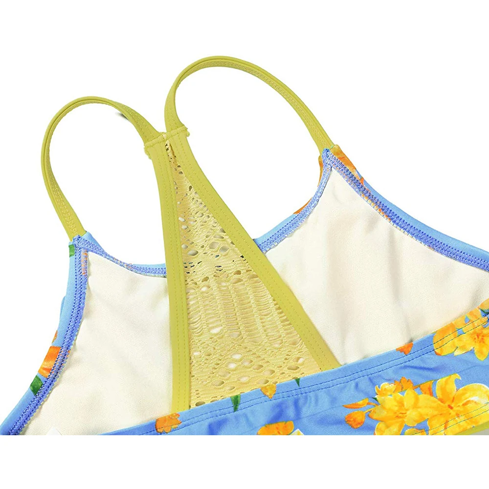 

Girls Ruffle Flounce Swimwear Printed Two Piece Swimsuit Children swimsuit girls bikini Sports Swimwear kids Beach swimsuits