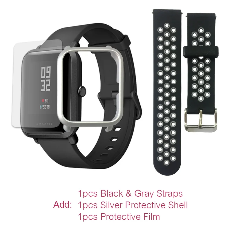 GraySilver Film Английская версия Xiao mi Amazfit Bip умные часы для мужчин Huami mi Pace умные часы для Android для IOS монитор сердечного ритма 45 дней - Цвет: GraySilver Film