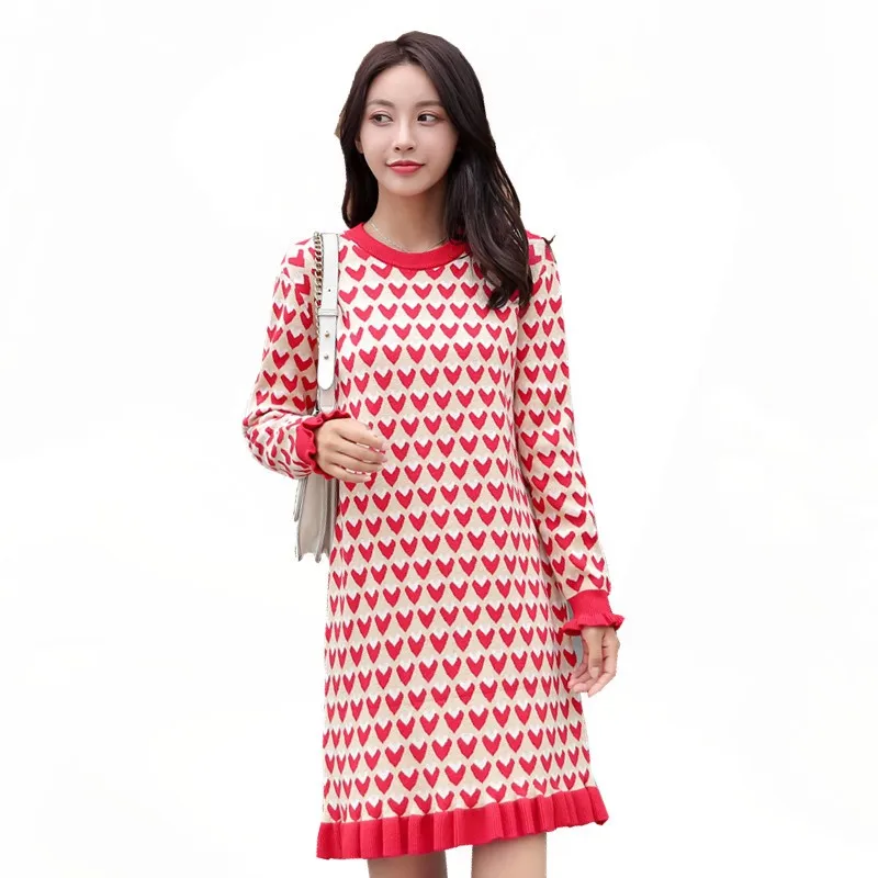 2019 Новое поступление зимнее платье для беременных Милое трикотажное Хлопковое
