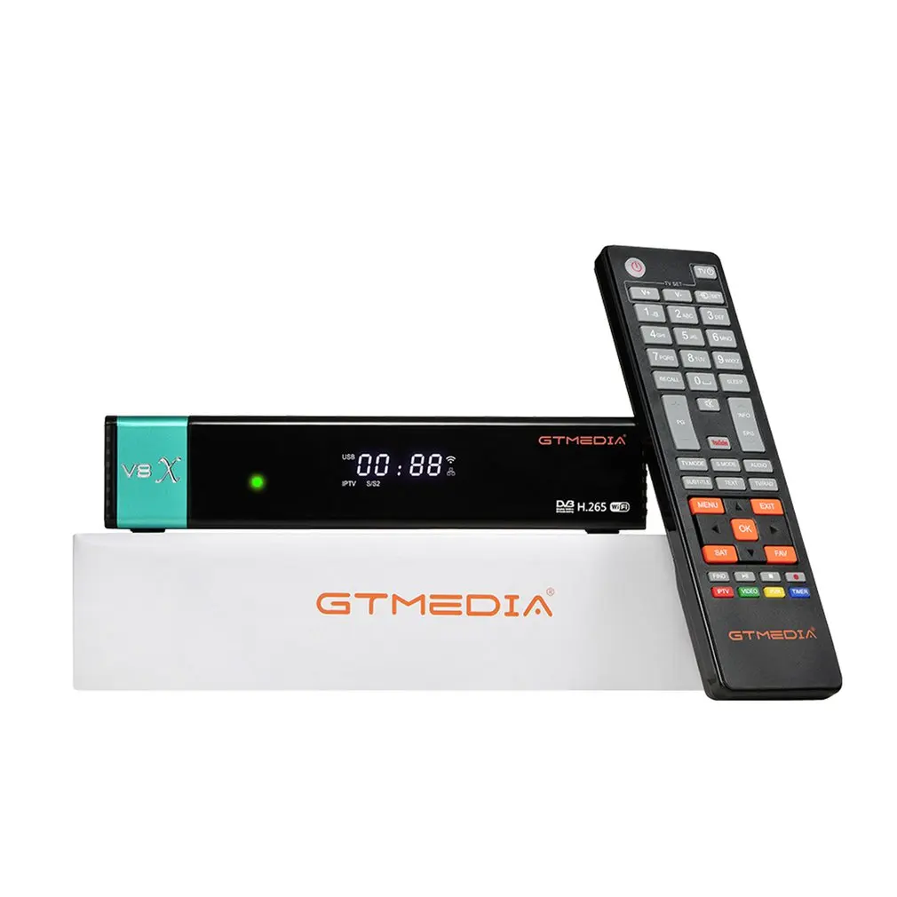 

Satellite receiver gtmedia V8X DVB-s/s2/s2x full hd h.265 built-in wifi upgrade form gtmedia V8 nova/honor V9 super FTA decode