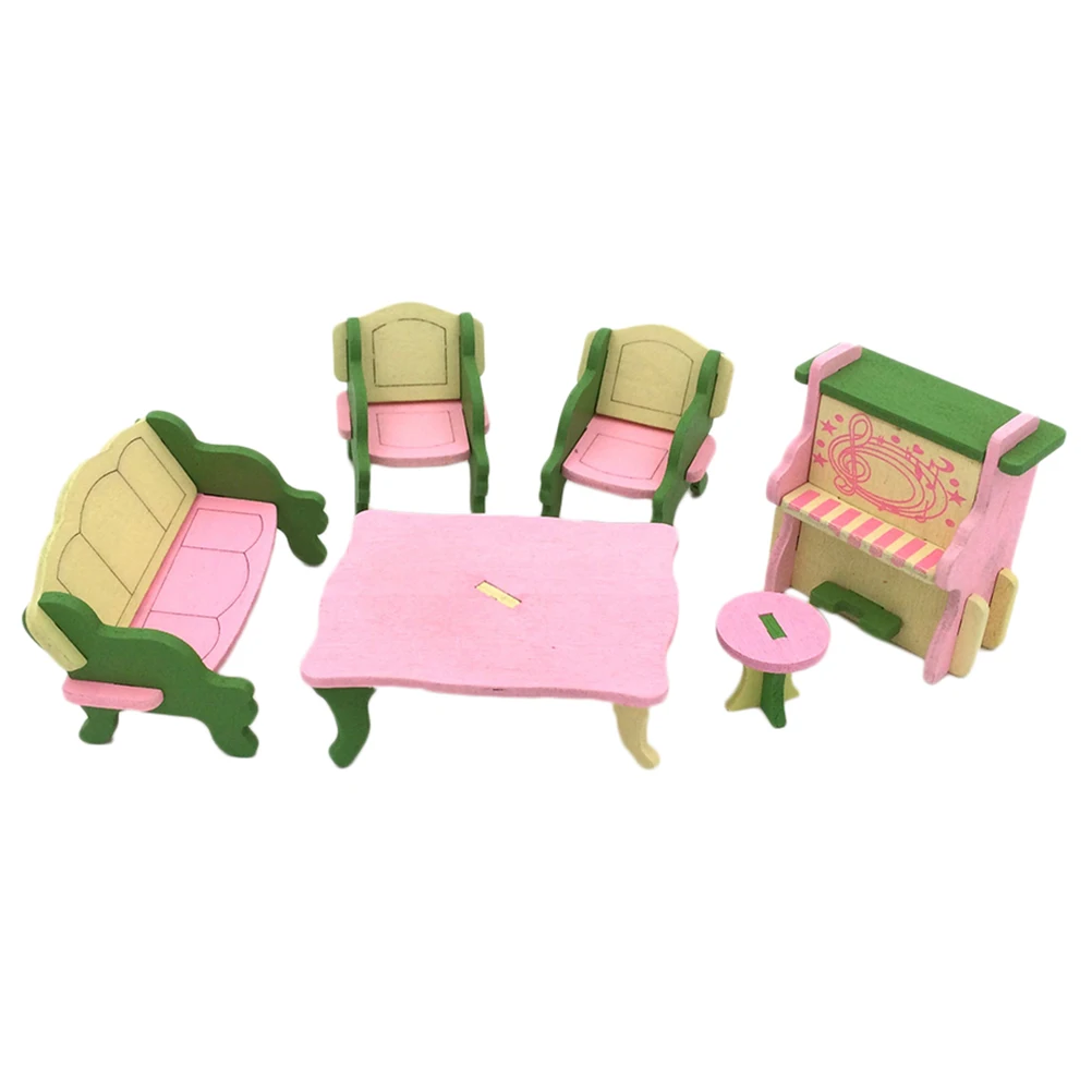 Деревянная кукла имитация мини мебели набор игрушек детская игра дом