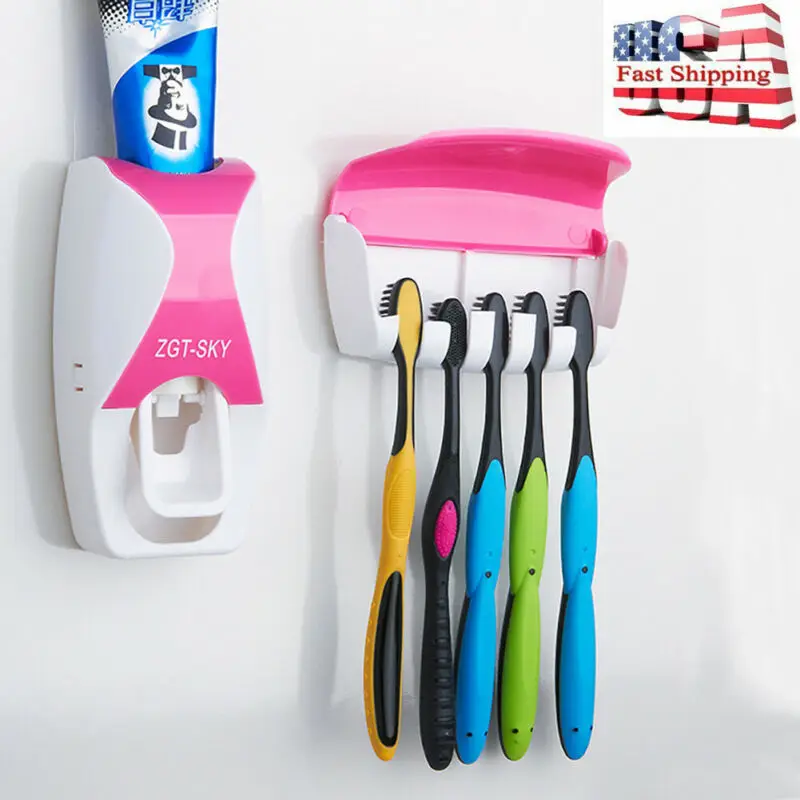 Новый Авто автоматический дозатор зубной пасты + 5 Зубная щётка держатель
