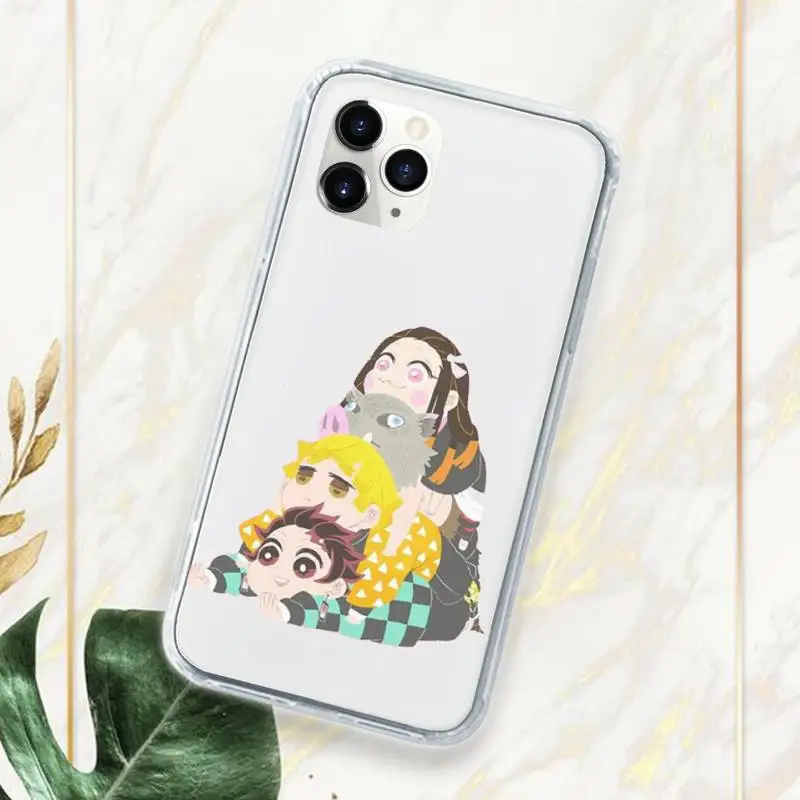 

Anime Kurama Demon Slayer Phone Case Transparent for iPhone 11 12 mini pro XS MAX 7 8 6 6S Plus X 5S SE 2020 XR